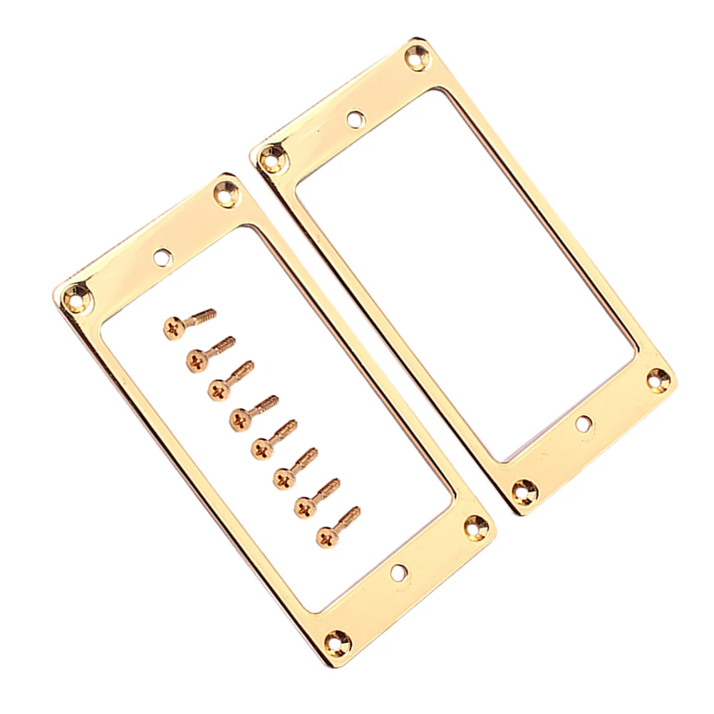 

2pcs Humbucker Pickup Rings Short Frame Covers Chrome Finish Metal Sturdy Guitar Parts Accessories Double Coil Mounting