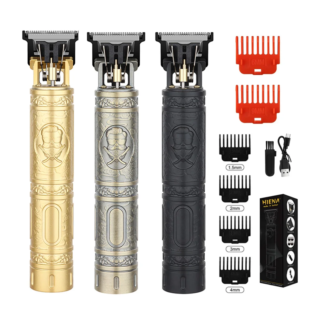 

Электрическая винтажная машинка для стрижки волос, USB-зарядка, для дома и парикмахерских, перезаряжаемая, для мужчин, для взрослых
