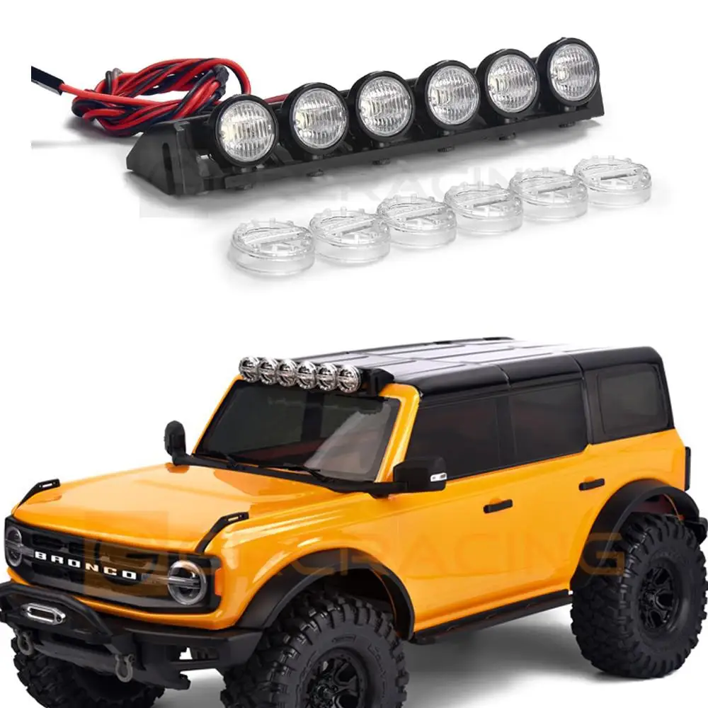 

For 1/10 Rc Crawler Car Trax/as Trx-4 Bronco K5 Axial Scx10 Iii Yikong Roof Spotlight Headlight Searchlight G170t