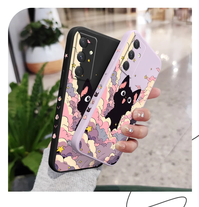 Wolke Bunte Katze Telefon Fall Für Samsung Galaxy A17 A56 A55 A35 A25 A15 A05 A05S A54 A34 A24 A14 A04 A04S A04E 4G 5G Abdeckung – Detail 4