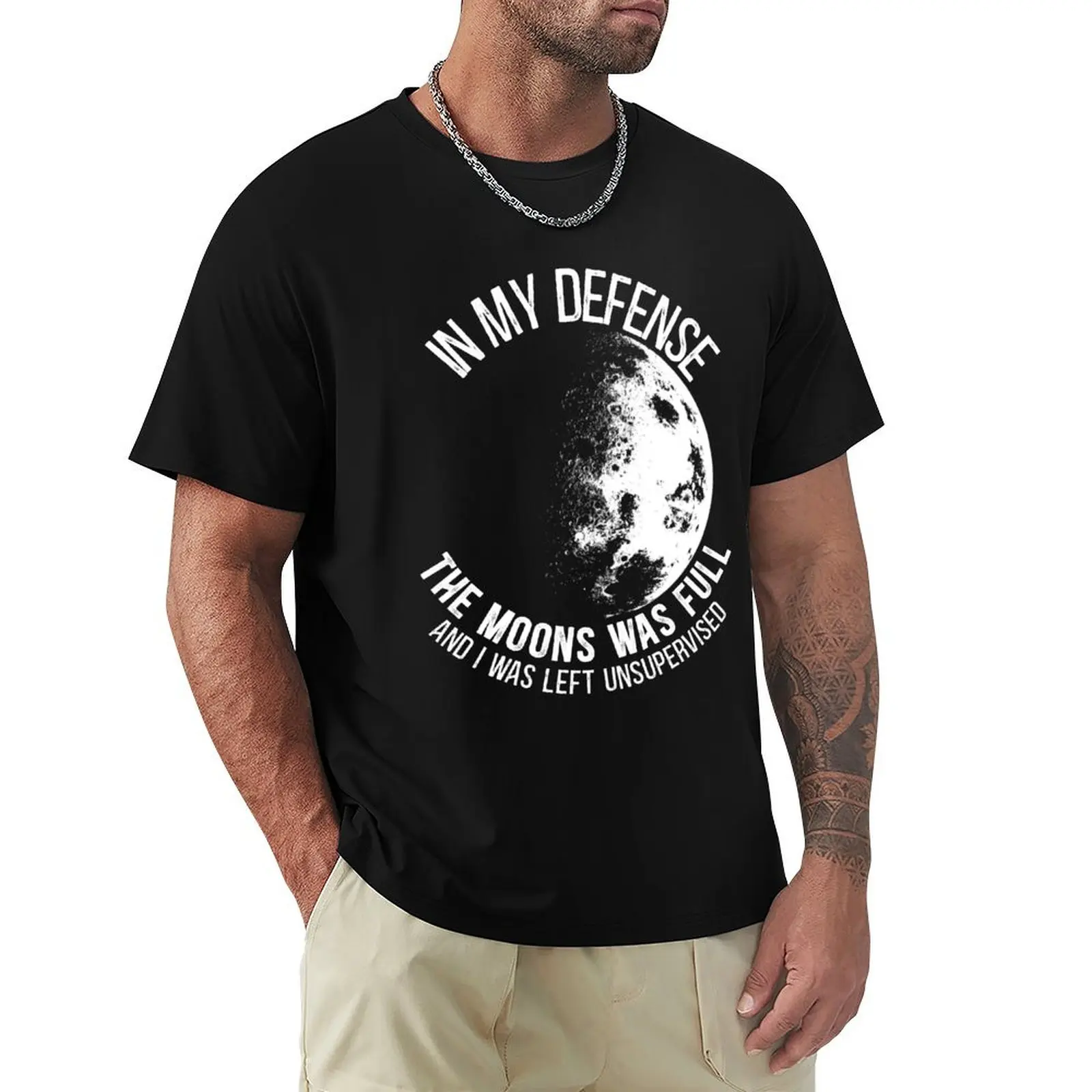 

In my defense the Moon was full and I was left unsupervised Vintage T-Shirt korean fashion rapper graphic tees men clothing