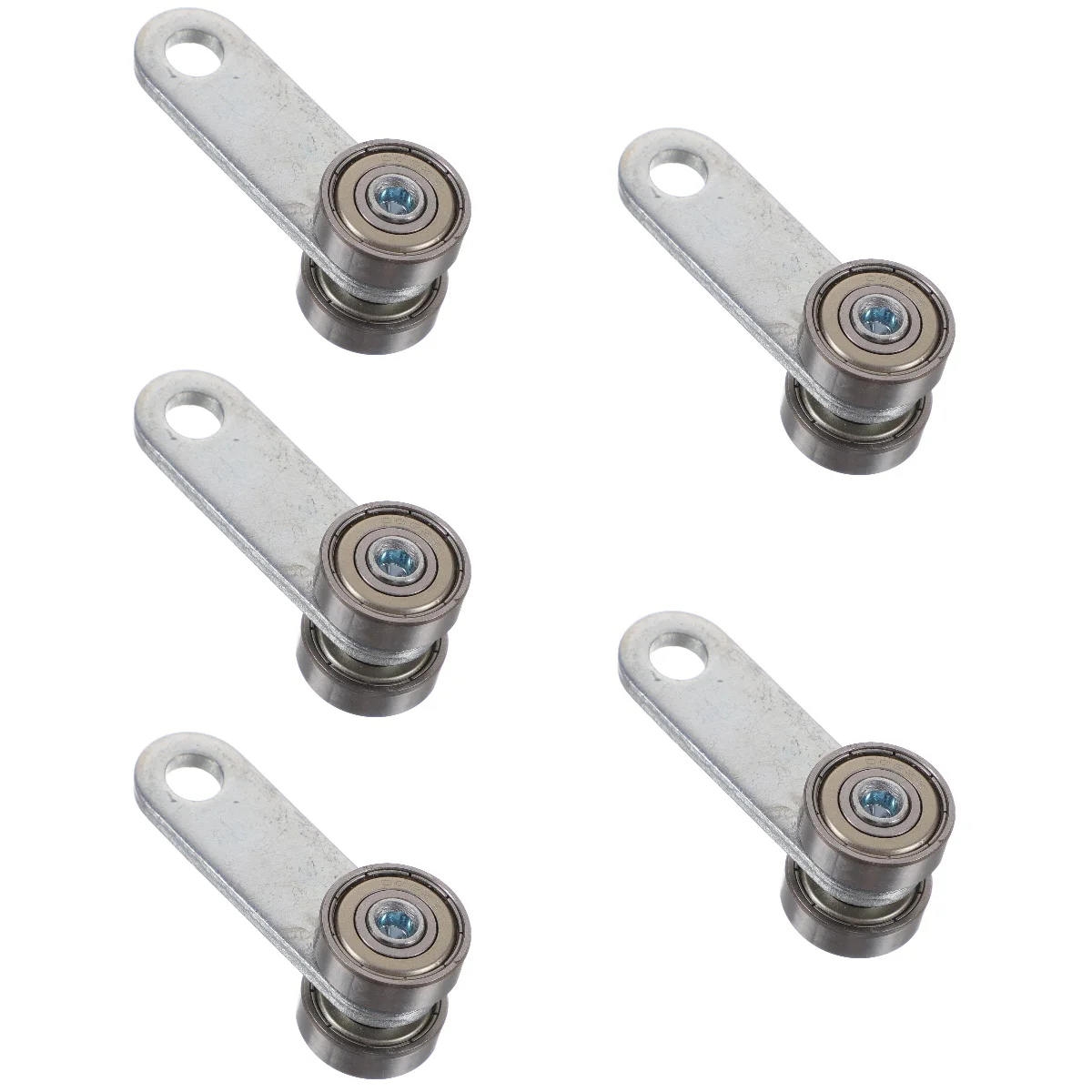 5 Pieces C30 Sliding Door Hanging Wheel Two Wheels Bearing Trolley Assembly Pillar Roller Replacement 2 Silver Heavy Duty