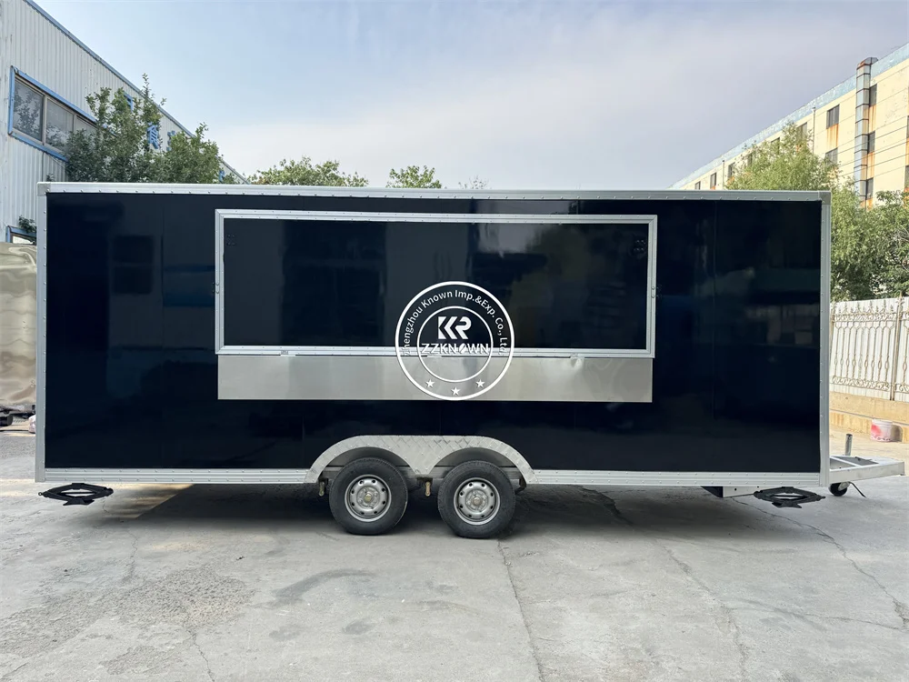 Reboque de comida de concessão com quiosque de café de cozinha totalmente equipado, cozinha móvel, caminhão de comida quadrado