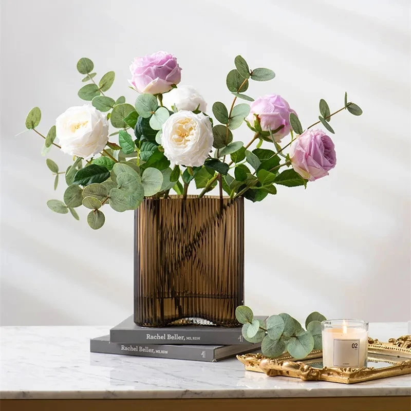 1pcs Real Touch Roses Flower Artificial Latex Royal Peonies Flowers White Fake Flower Peony for Wedding Home Decoration