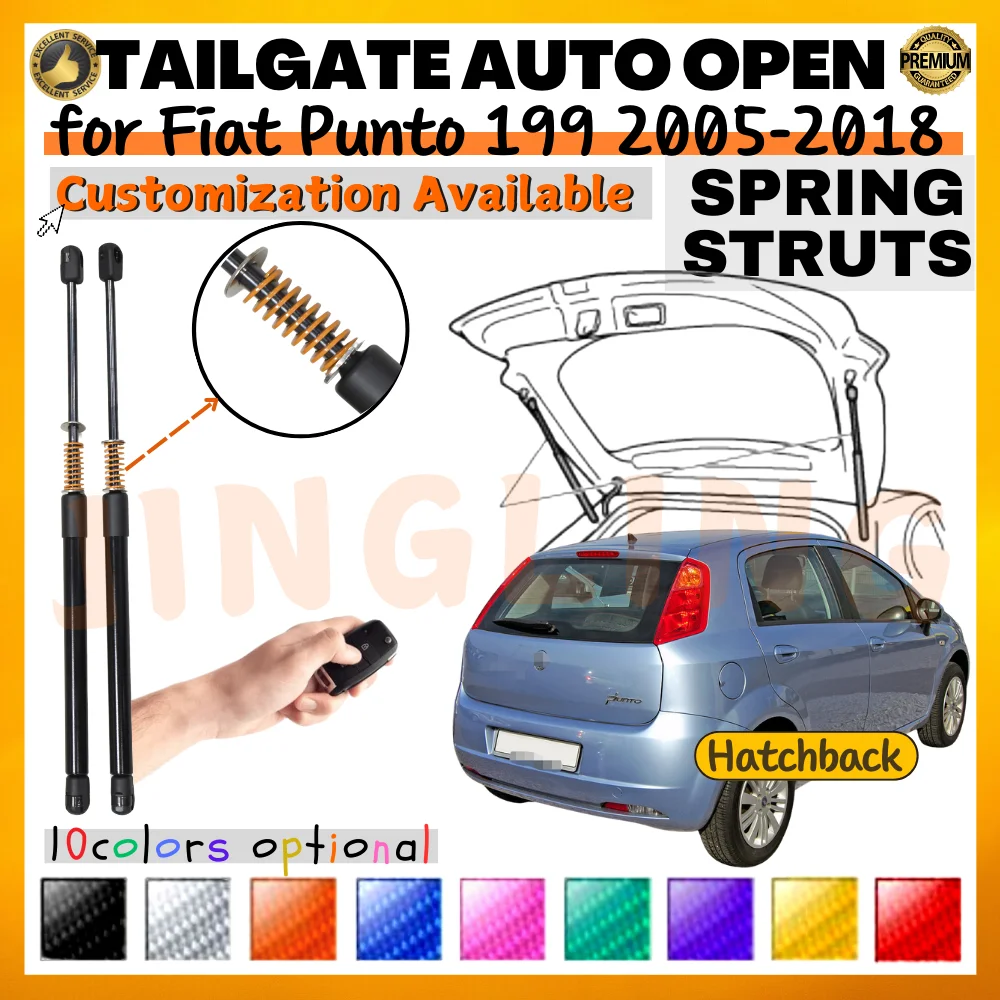 

Qty(2) Trunk Struts with Spring for Fiat Punto 199 Hatchback 2005-2018 Rear Tailgate Boot Dampers Lift Supports Shock Absorbers