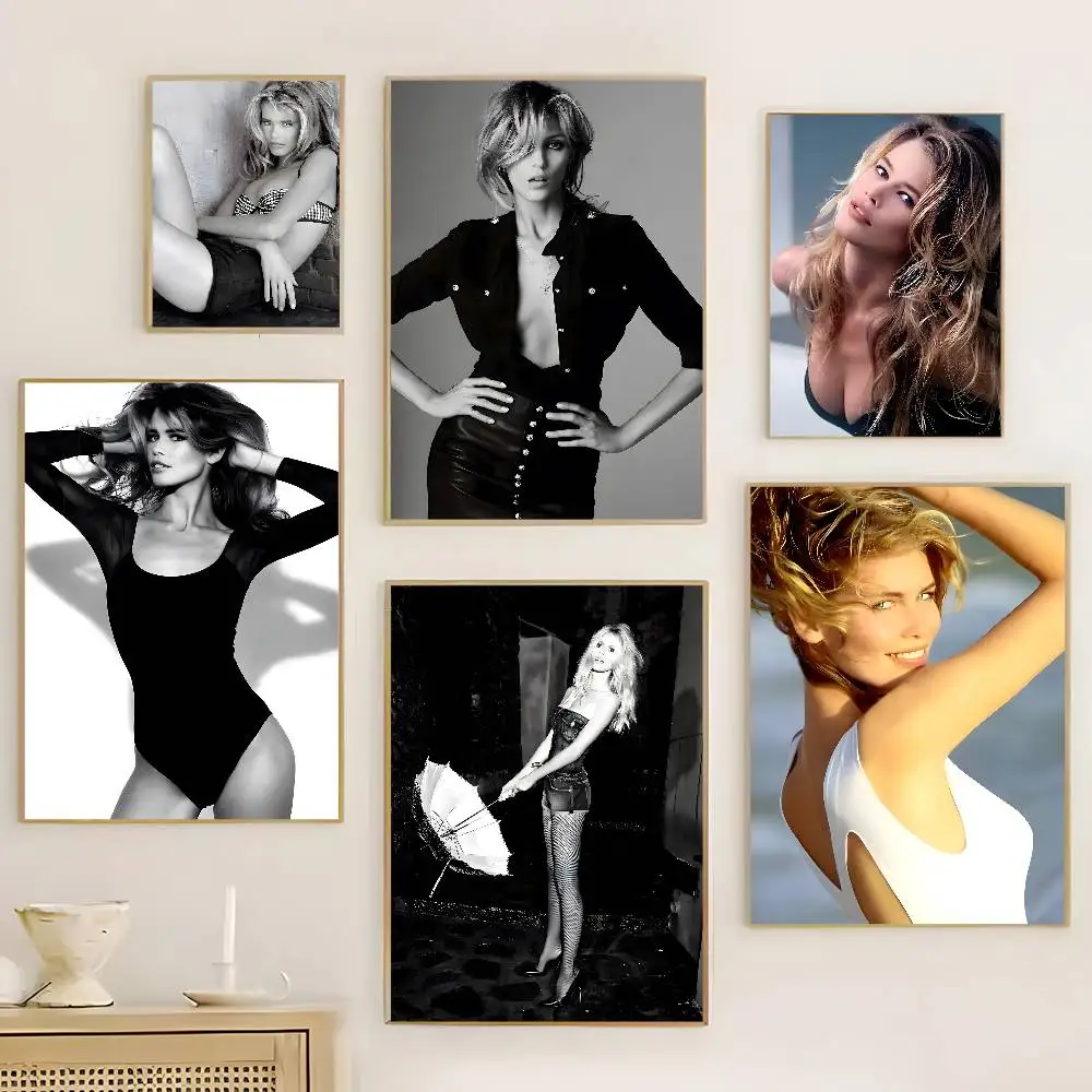 ملصق C-Claudia Schiffer عالي الدقة لديكور المنزل جدار لاصق مقاوم للماء وغرفة المعيشة المنزلية والديكور الجمالي