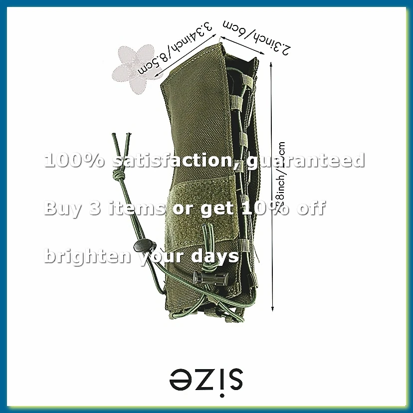 ●Bottle Holder Drinking Bottle Pouch Nylon Molle Water Bottle Holder For Cycling Running Outdoor Sports - Green