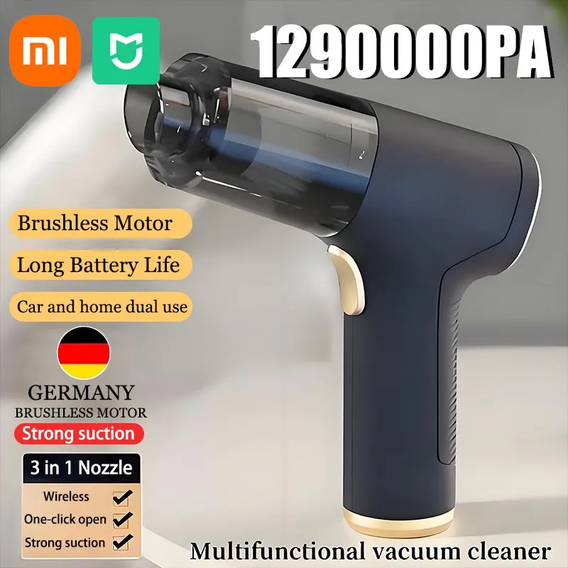 Xiaomi MIJIA 1290000Pa Wireless Car Vacuum Cleaner Suction& Blow 2 in1 Portable Handheld Home & Car Dual Use Mini Vacuum Cleaner