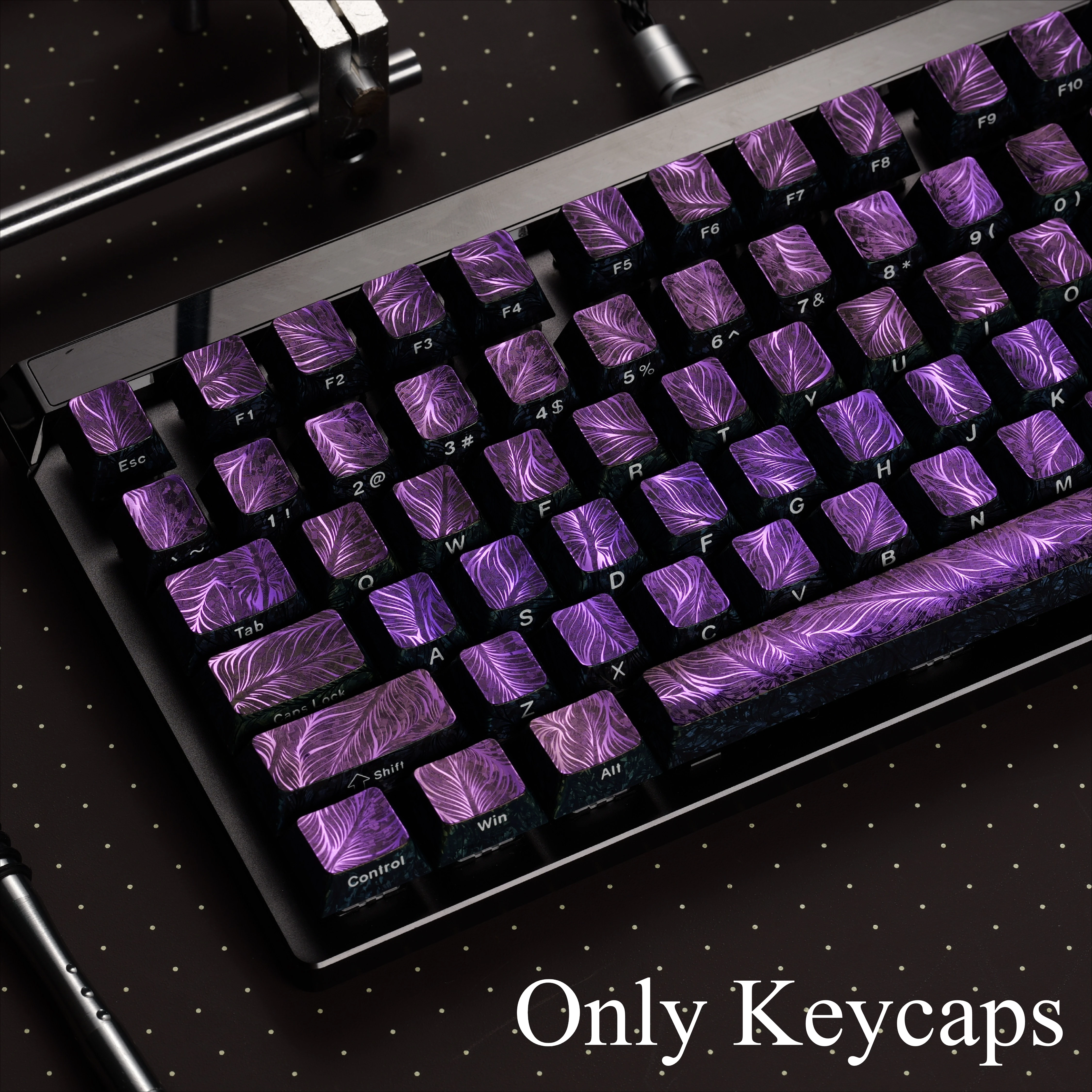 Peacock Feather Keycaps 120 Keys PC Translucent Side Print Iridescent Custom Artisan for Magnetic Switch Mechanical Keyboard RGB