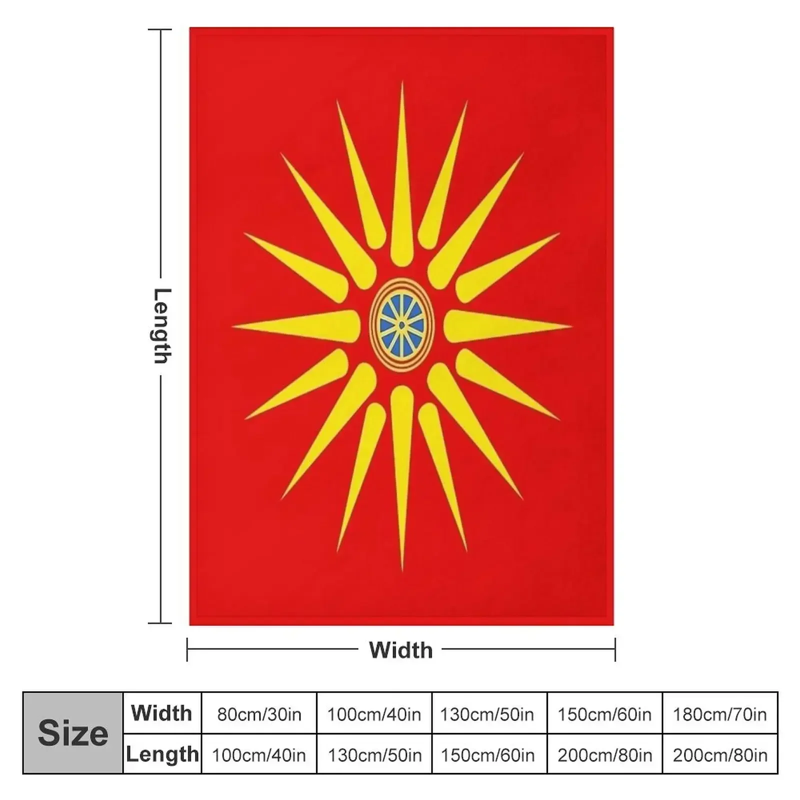 North Macedonian Flag Throw Blanket Vintage Furry Blankets