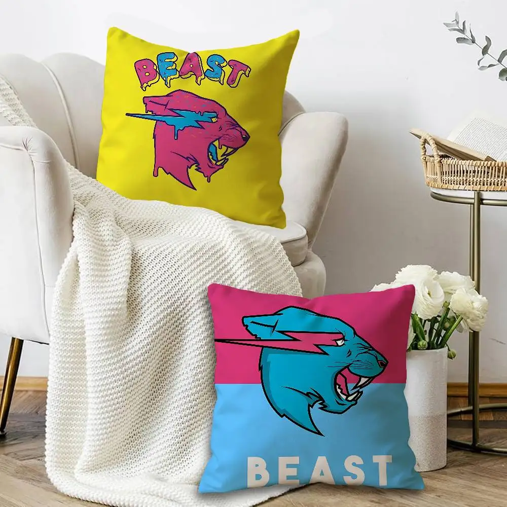 famous Mr-B-Beast Personalized Pillow Cover Kids Bedroom Wild Party Decor Pillowcase kid Birthday shower Gift