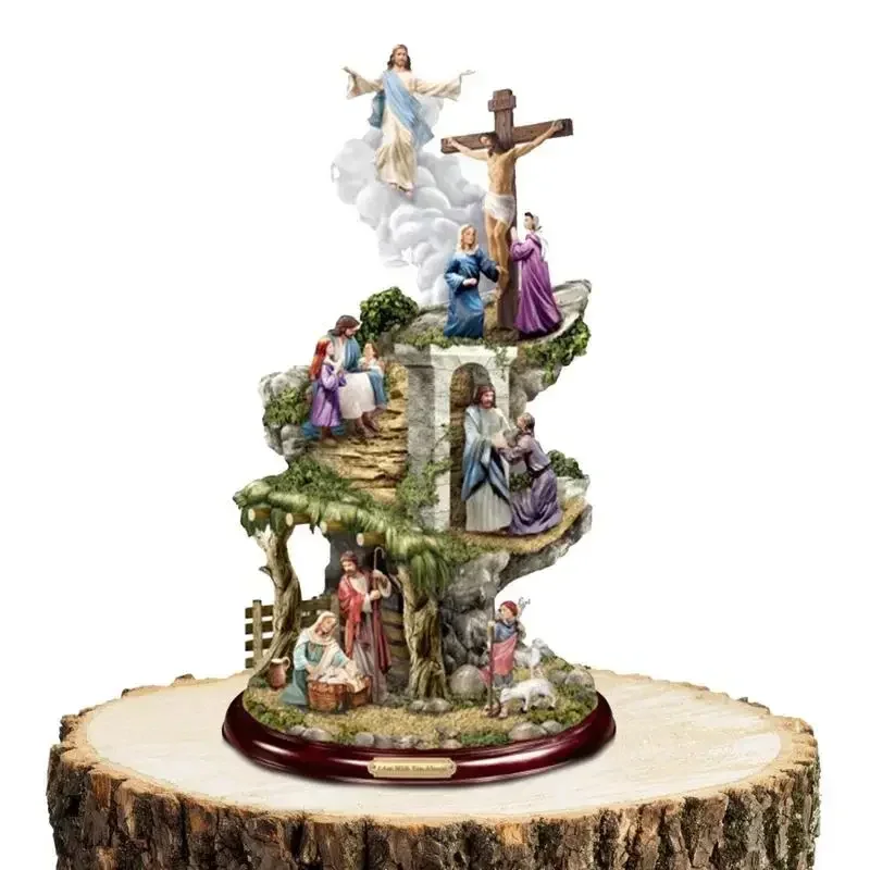 

Christmas Decoration Nativity Scene Set Ornament Indoor Nativity Crib Manger Baby Jesus Statue Figurines Holiday