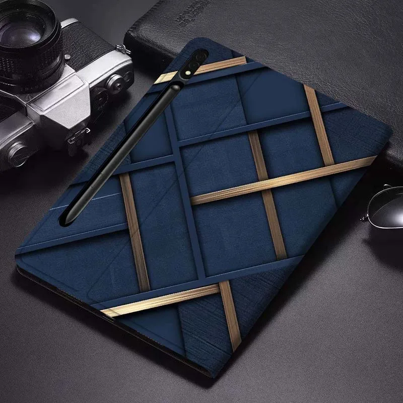 

Чехол для планшета Samsung Galaxy Tab S6 S7 S8 S9 S10 FE Plus Lite с дизайном в виде сетки темно-синего цвета, мягкий, гибкий, с поддержкой