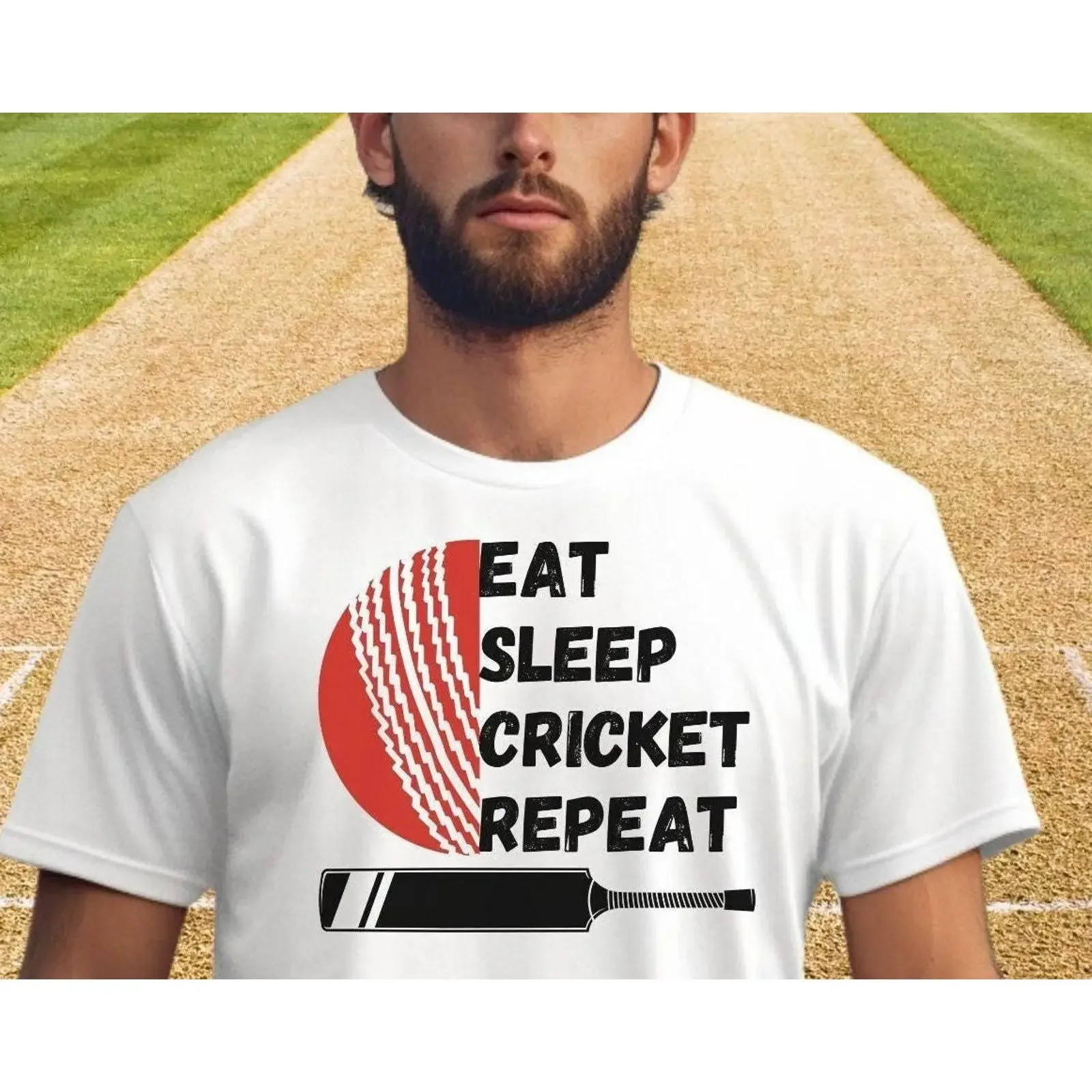Eat Sleep Cricket Repeat Funny T shirt Casual Cotton For Players Fans Birthday Christmas Father's Day vintage Washed Soft