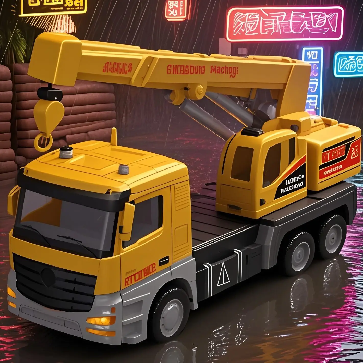 1:48 Simulation eines gelben technischen Fahrzeugmodells für Kinder, Legierung, zurückziehbarer hin- und hergehender Bagger, Spielzeugauto, Junge