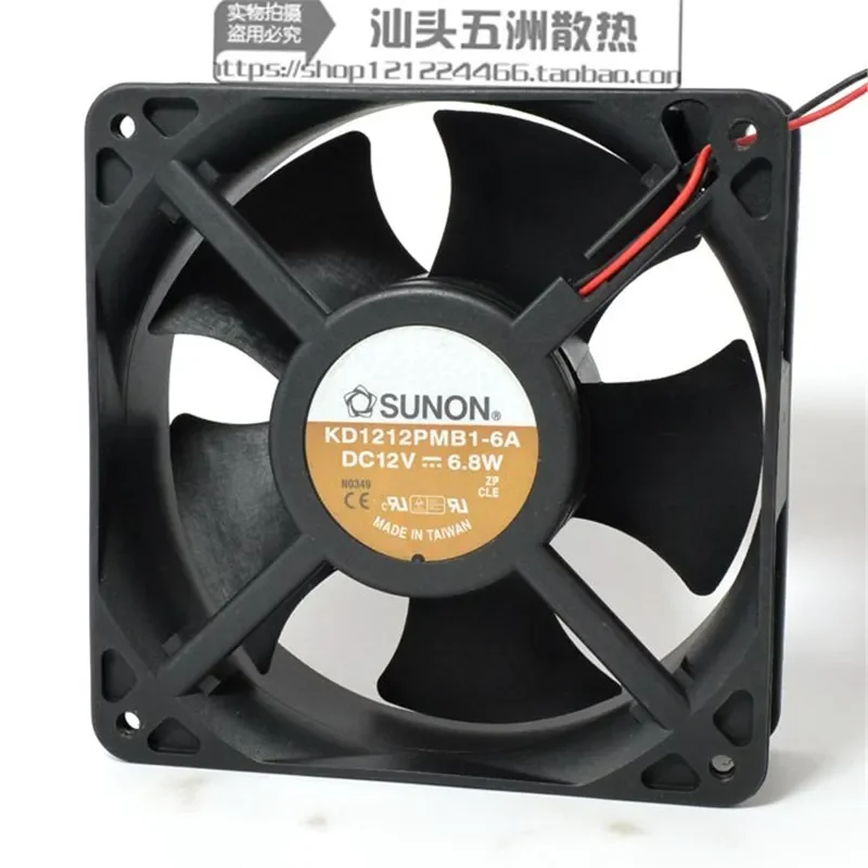 for SUNON Jianzhun 12CM 12038 Double Ball Cooling Fan 12V 6.8W KD1212PMB1-6A 2 Wire