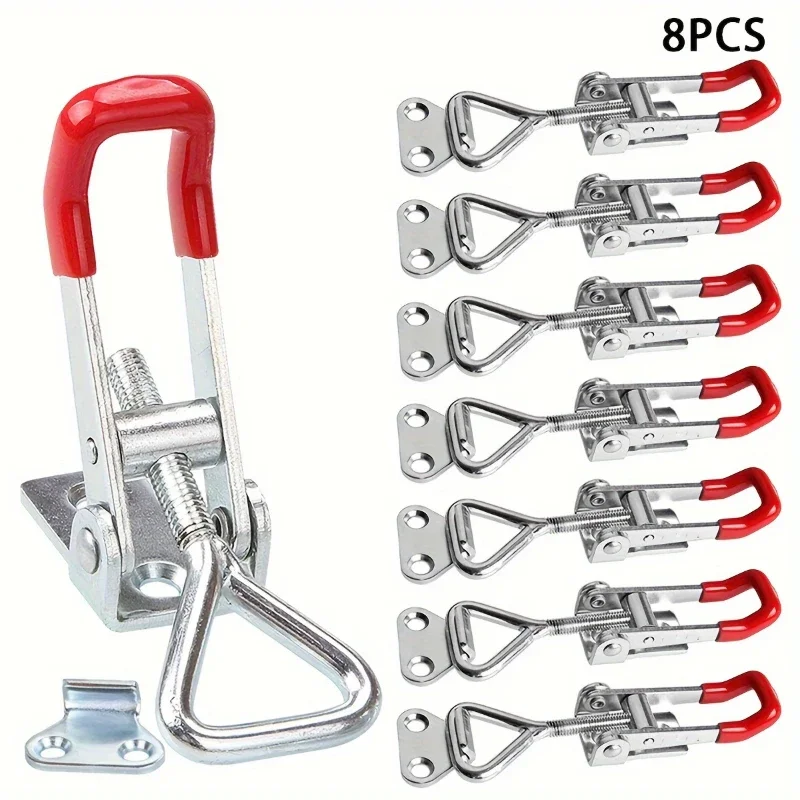 1/4/8PCS Toggle Clamp Adjustable Stainless Steel Door Bolt Type Fixture Quick Clamp for Household Appliances Hand Tools GH-4001