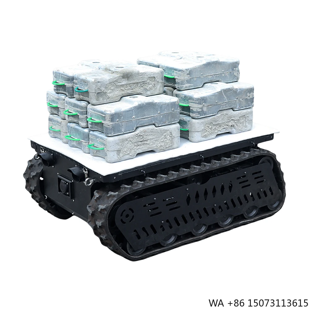 300 600kg Load RC Tank Crawler Robot Chassis with Stair Climbing Rubber Tracks and DC Brushless Motor