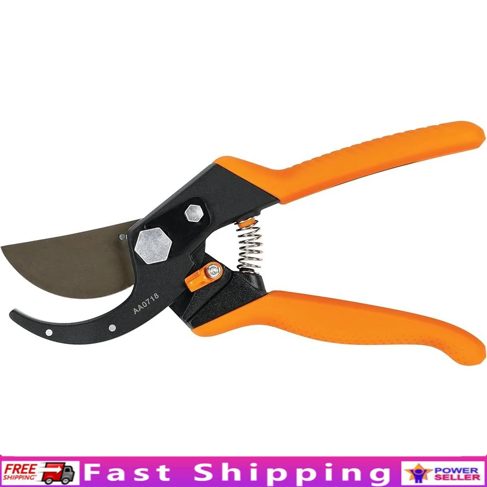 

PowerArc Technology Pruner Shears Garden Clippers Non-Stick Steel Blade Rust Resistant Gardening Scissors Durable Lightweight