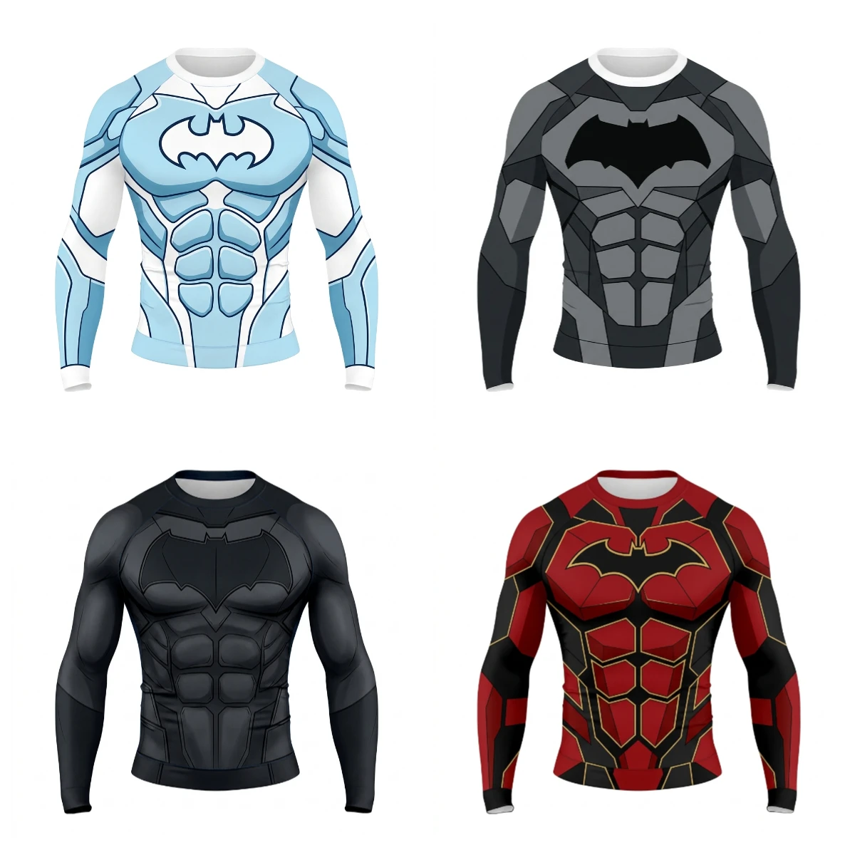 Neue Sommermode # Batman #   3D Rollenspiel Sport Fitness Lauf Schnelltrocknendes Langarm-T-Shirt für Erwachsene/Kinder