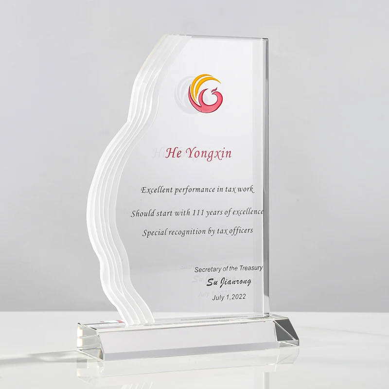 Customized High-end Crystal Trophy, Excellent Staff Company Annual Meeting Award, Home Decoration Outstanding Crystal Medal, 1Pc