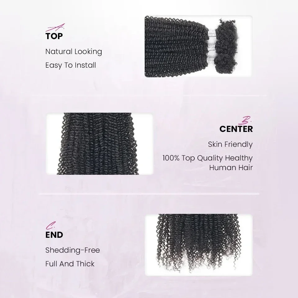 Peruvian Afro Kinky V จํานวนมาก Qvr Ombre สีน้ําตาล Kinky Curly ผมสําหรับ Twist Crochet Braiding Hair # 27 # 30 ผม Remy มนุษย์จํานวนมาก 100%