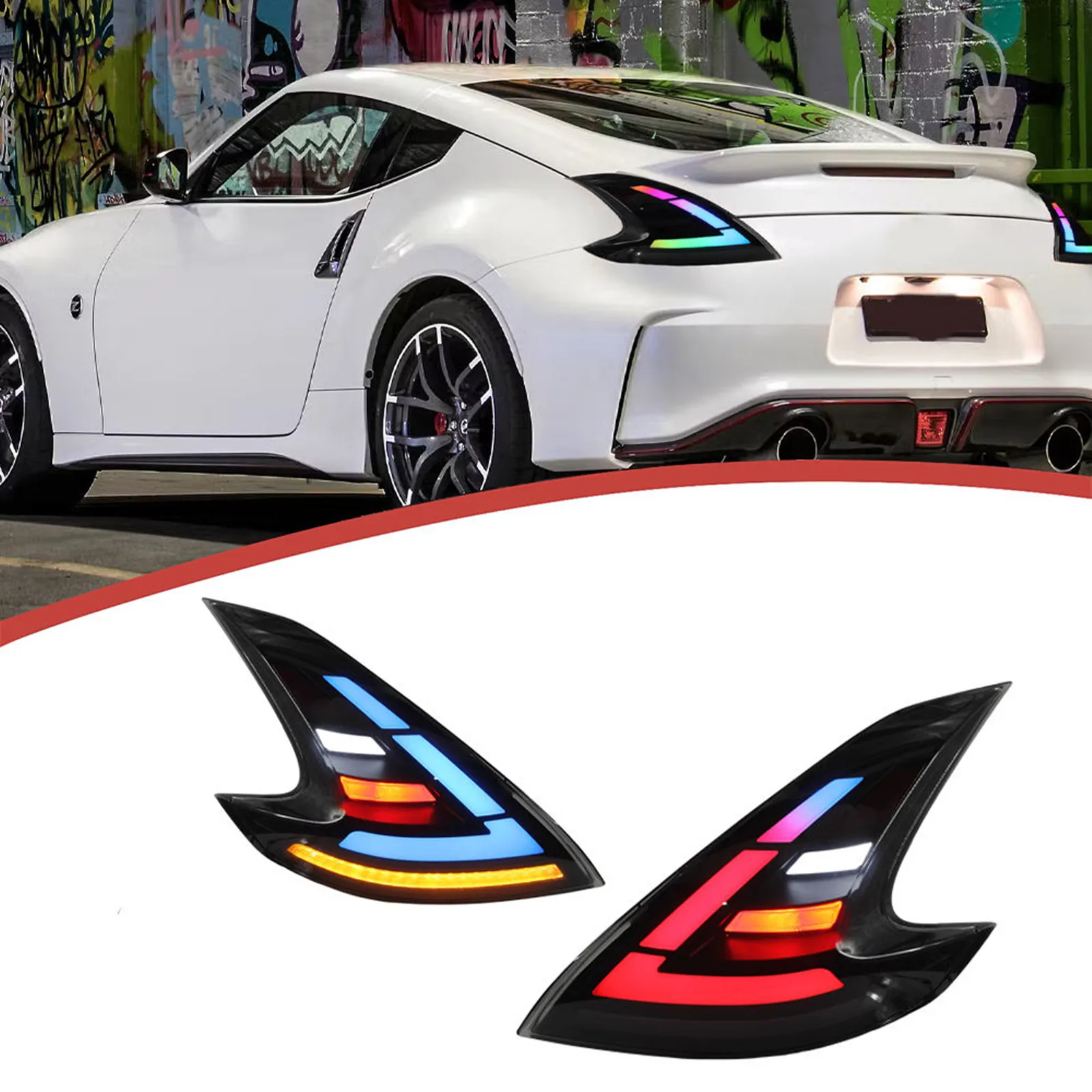 

Задний фонарь в сборе RGB для Nissan 370Z Z34 2013 + UP, автомобильный полный светодиодный задний фонарь, автомобильные аксессуары