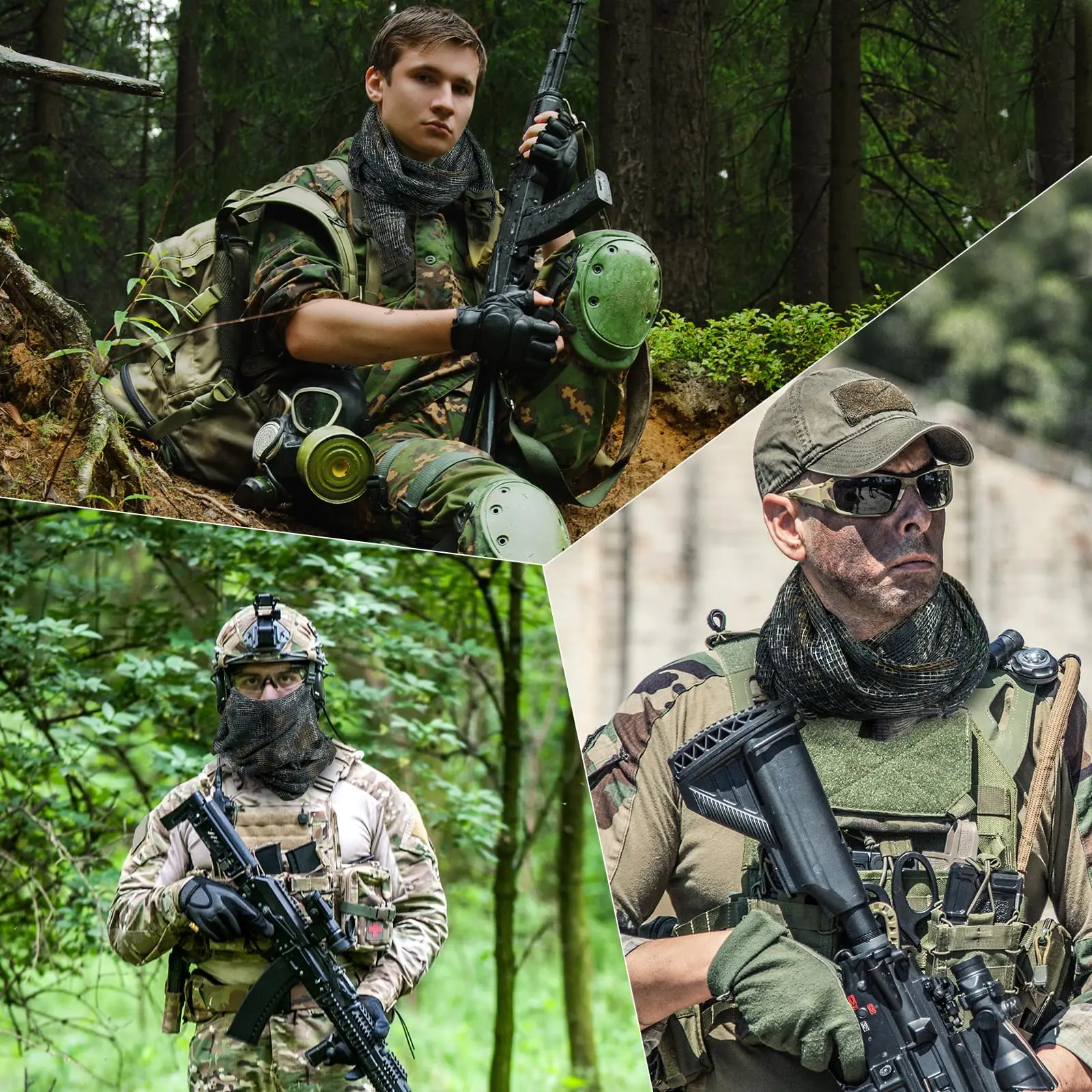 Shemagh militare della tempesta del deserto, velo da cecchino tattico mimetico, sciarpa traspirante ad asciugatura rapida per la pesca in bicicletta, fascia per la testa dell'esercito unisex