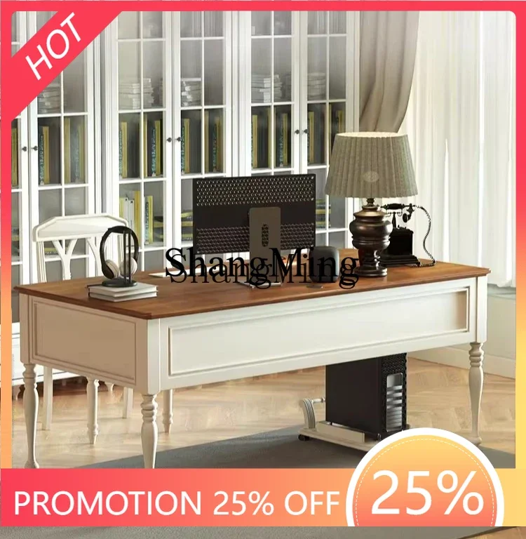 

FG good-looking home high-end all-solid wood living room desk home computer storage table