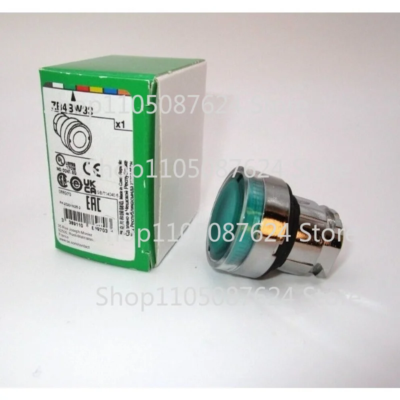 YY   ZB4BW33 For Schneider 22mm Green Push Button, illuminated pushbutton head