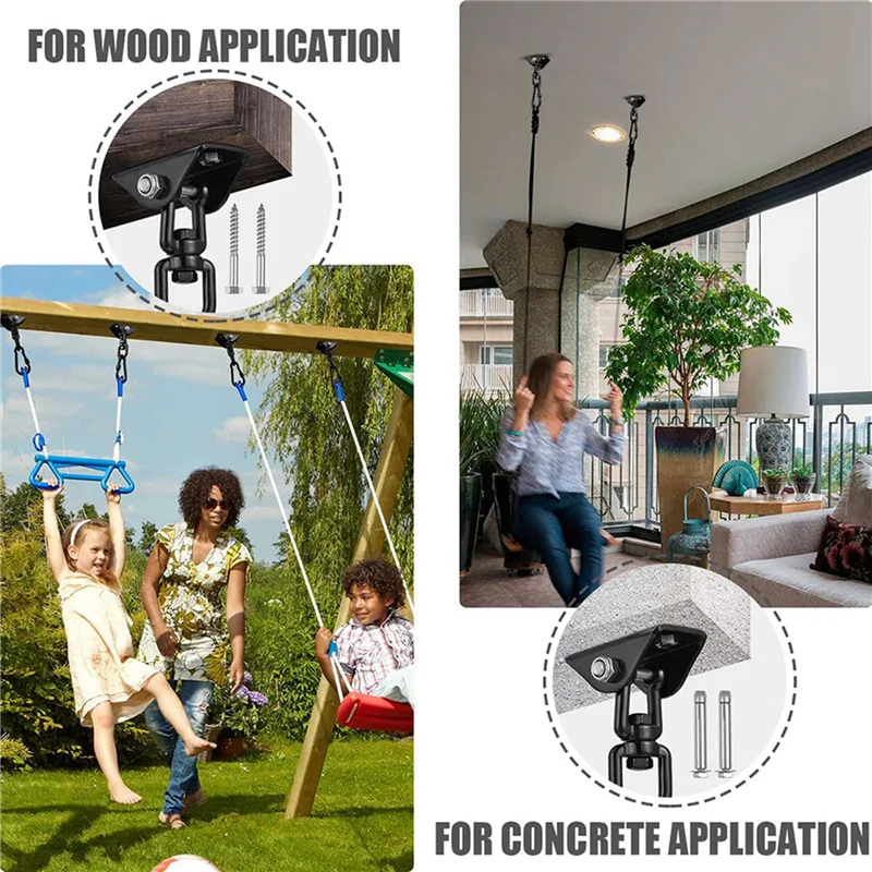 MOPHE-2X Ceiling Hook Hanging Chair 360° Rotate Swing Hanger 450KG Swing Suspension Hook For Punching Bag,Hammock,Yoga,Etc
