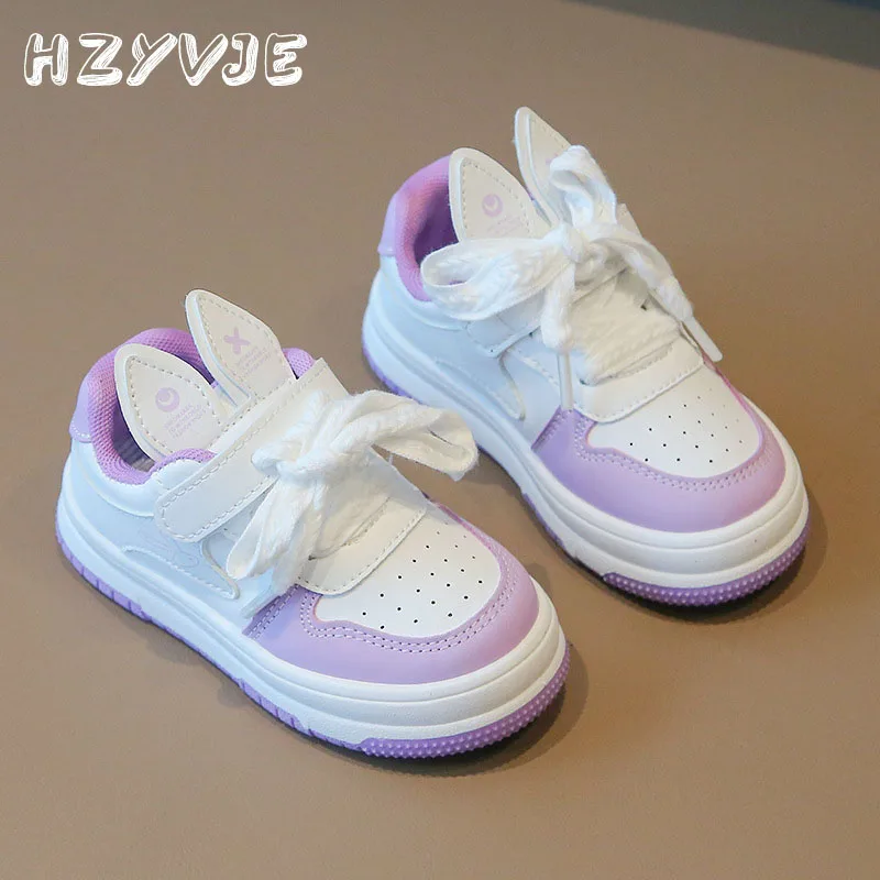 Children Small White Shoes Spring Autumn Tenis Sneakers Boys Girls Sports Shoes Cute Rabbit Ear Soft Soled Casual Board Shoes