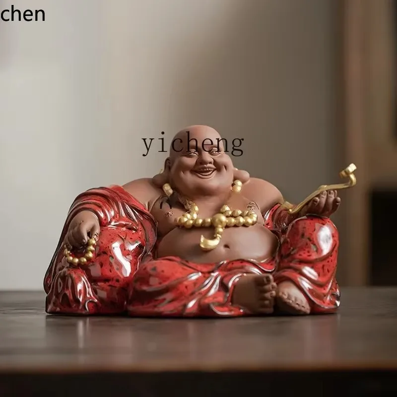 FX-1    Maitreya Buddha Ornament Big Belly Laughing Buddha Statue Home Living Room Lucky Crafts