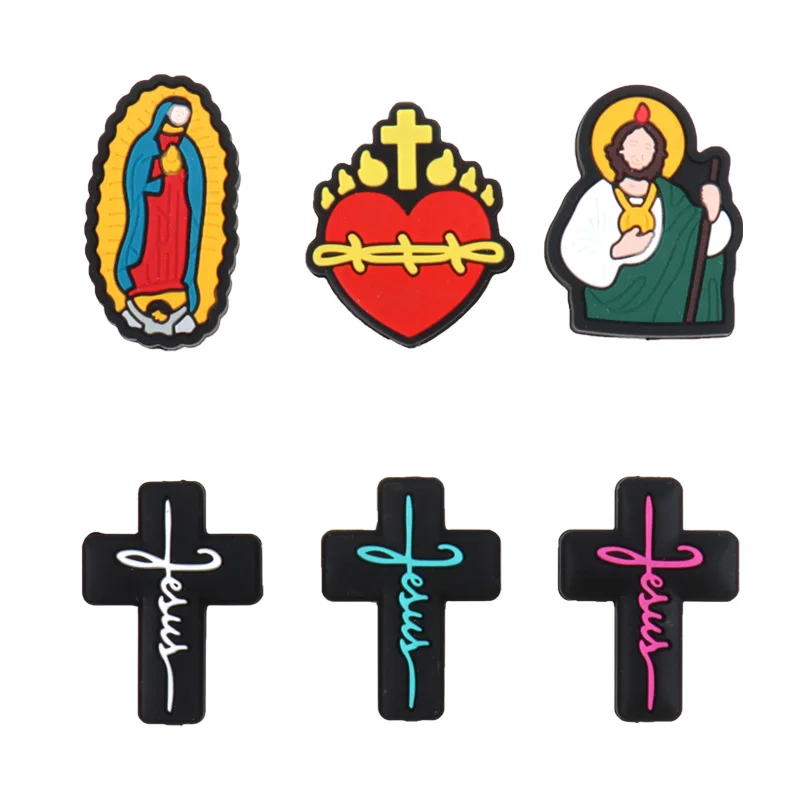 

12PCS Jesus Cross Silicone Focal Beads for Pen Cute Loose Spacer Bead for DIY Craft Bracelet Necklace Jewelry Making Accessories