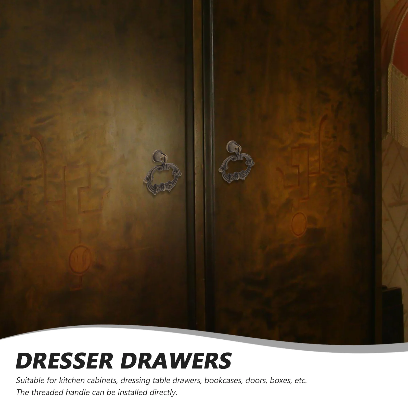 

4Pcs Zinc Alloy Vintage Pull Handles Drawer Knobs Cabinet Door Knobs Jewelry Box Gift Box Pulling Handles Durable Style