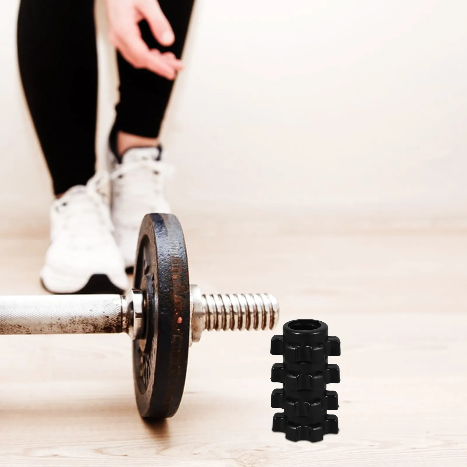 4Pcs Plastic Dumbbell Nut Barbell Screw End Cap Fixing Nut for Fitness Dumbbell Rod Bar Weight Accessories