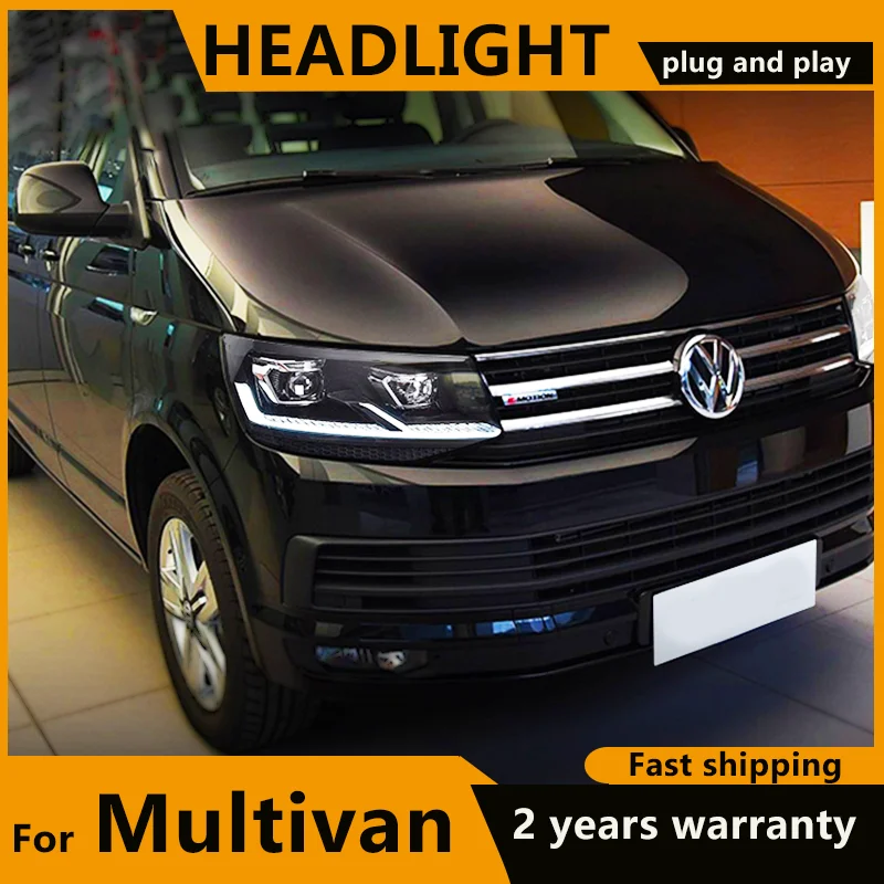 

Full LED Headlights For VW Transporter Caravelle T6 2016-2020 Head Lamp Multivan T6 With Dynamic Turn Signal LED Dual Beam Lens