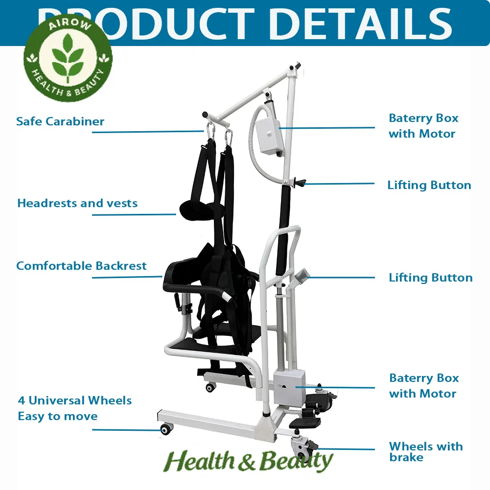 AIROW Power Lift Commode Chair | Height Adjustable Toilet Lift for Elderly | Reduce Caregiver Effort | Bathroom Aid Manufacturer