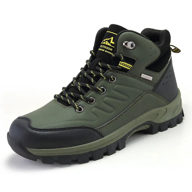 Winter Hiking And Leisure Hiking Shoes For Men Comfort Plus Velvet High-Top Men's Snow Boots Non-Slip Inside Height Increase