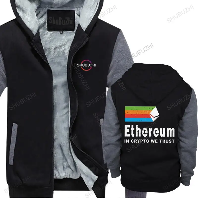 Ethereum Stripe Ins Crypto We Trust hoodies Men Soft Cotton thick hoodies Leisure fleece winter Geek Crypto Cryptocurrency fall