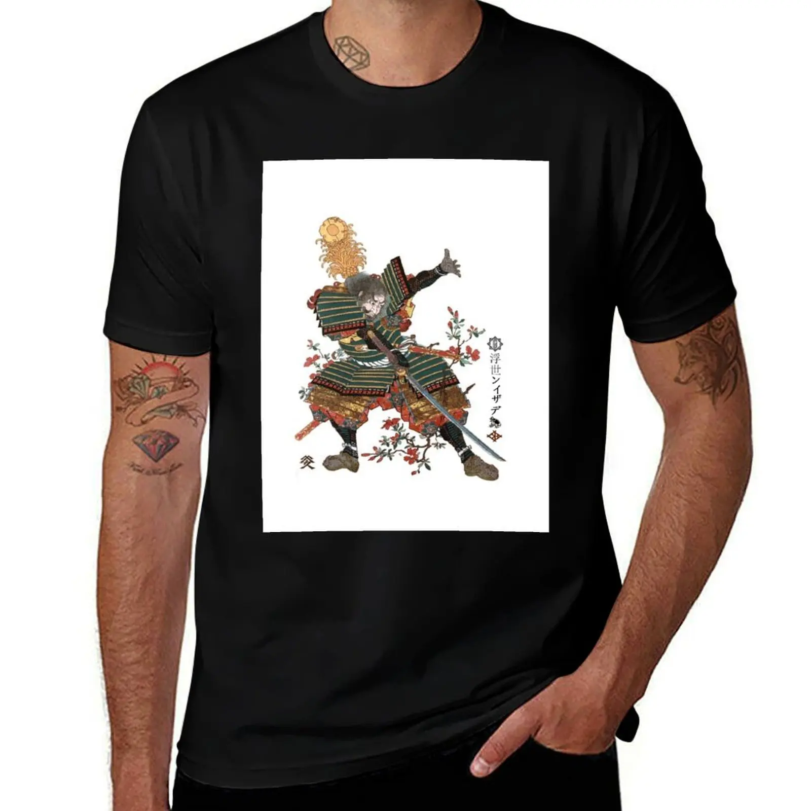 

F-021 Hamaji Shogen Mitsukuni T-Shirt Work Daily Short Sleeve Top