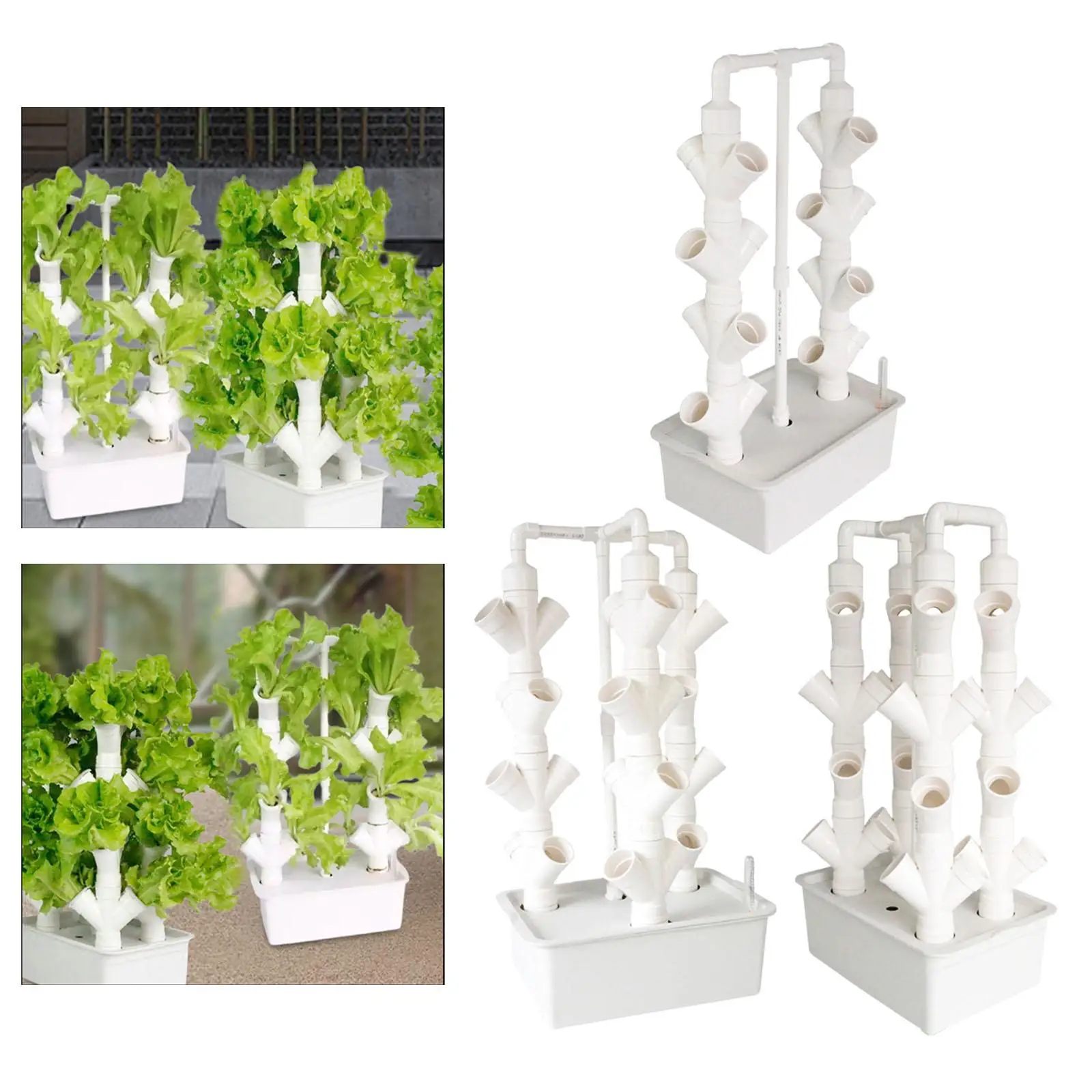 Torre de jardín sistema de cultivo hidropónico, enchufe europeo, práctico, alto rendimiento, resistente al desgaste, accesorios para patio doméstico profesional