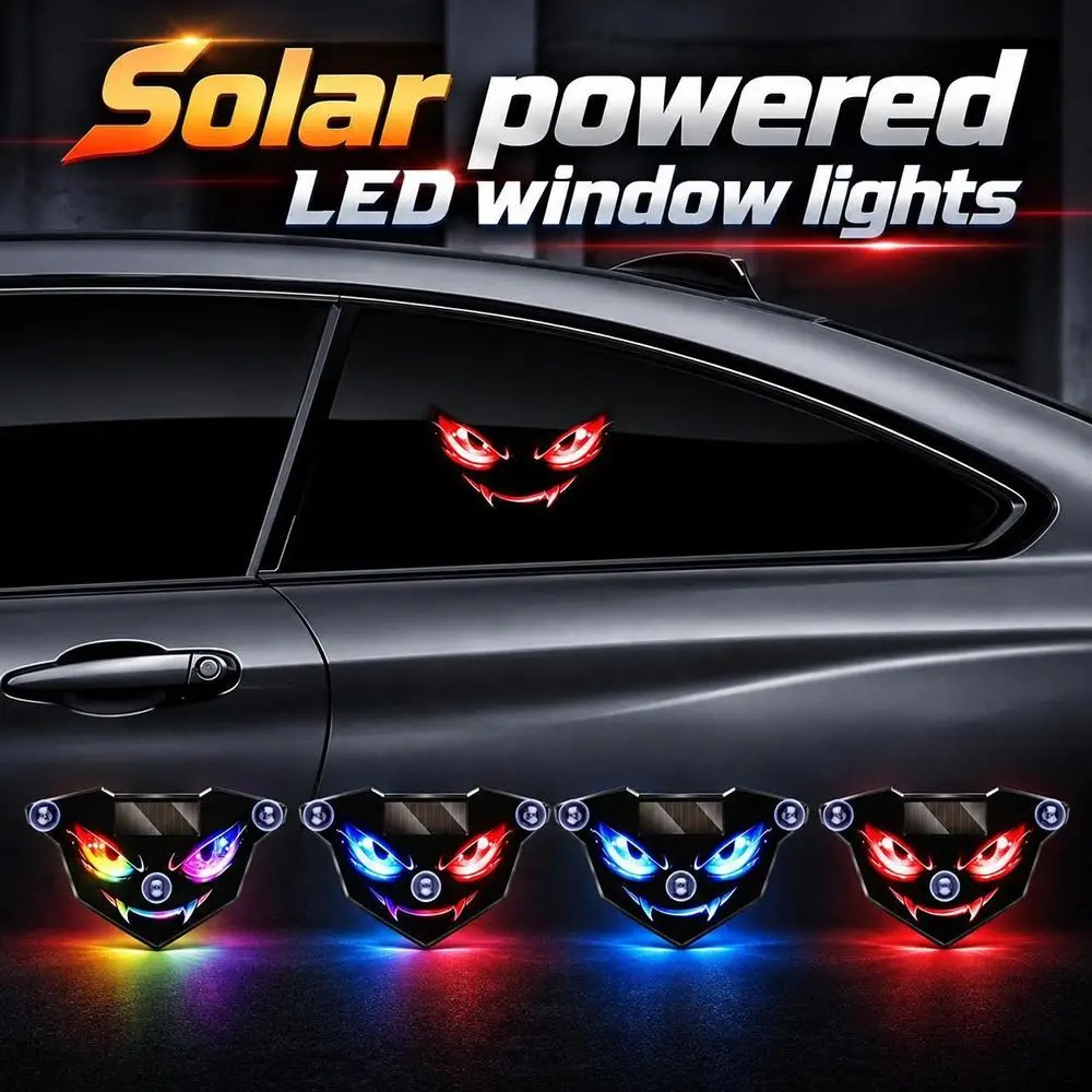 Solar Powered Eye of the Demon Car Light Wireless Suction Cup Mount Car Window Light Multiple Light Options