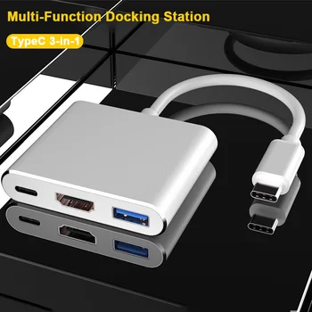 USB C HUB 3v1 Type-C 3.0 na HDMI kompatibilní dokovací stanice PD Fast Charge 4K HDMI adaptér Splitter pro MacBook telefon počítač 10 nejlepší prodej dokovací stanice pro telefon - №1