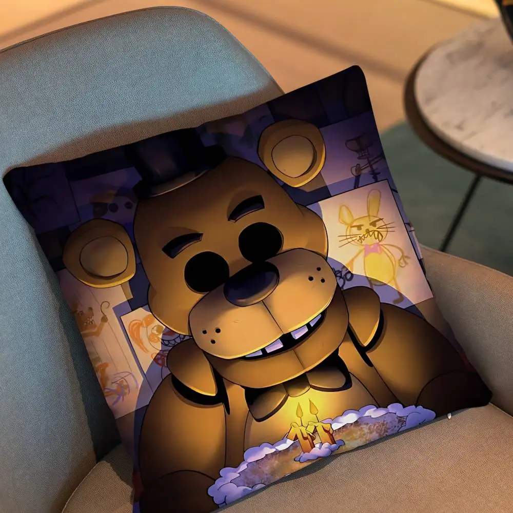 halloween Bonnie FNAF Glamrock Freddy Pillow Case Office Cushions Suitable For Sofa Car Bedroom Decorative Cushion Cover