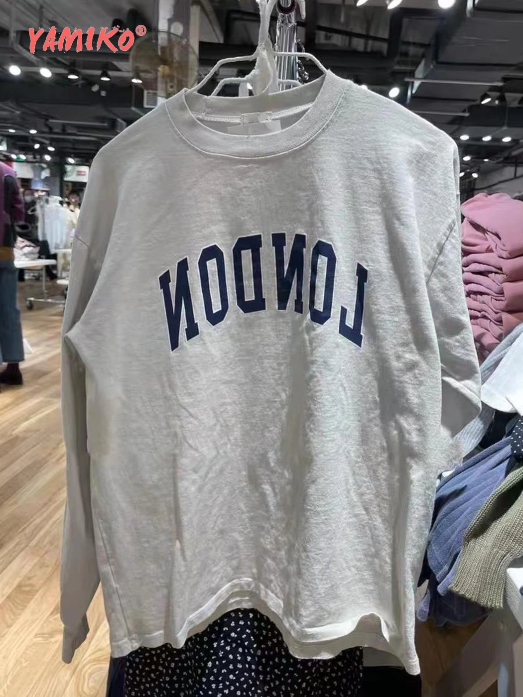 

LONDON Long Sleeve T-Shirts Women Summer Y2K Clothes 2024 Letter Cotton Casual Tees Tops Girls Loose Youthful Trending T-Shirt