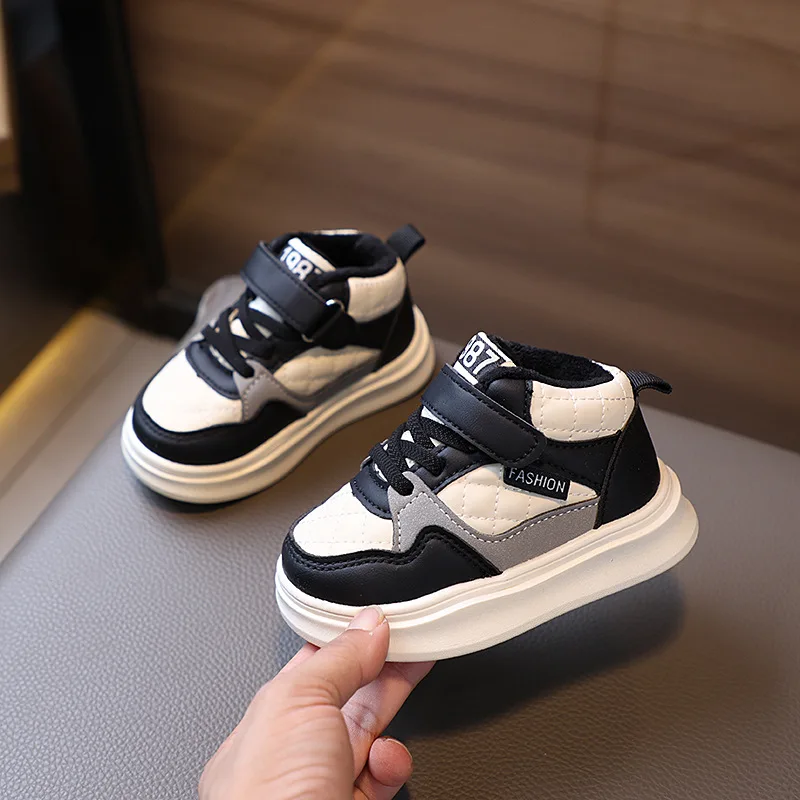 Детская зимняя теплая обувь для досок, обувь для малышей, детская модная уличная спортивная обувь для девочек и мальчиков, повседневные нескользящие кроссовки на мягкой подошве