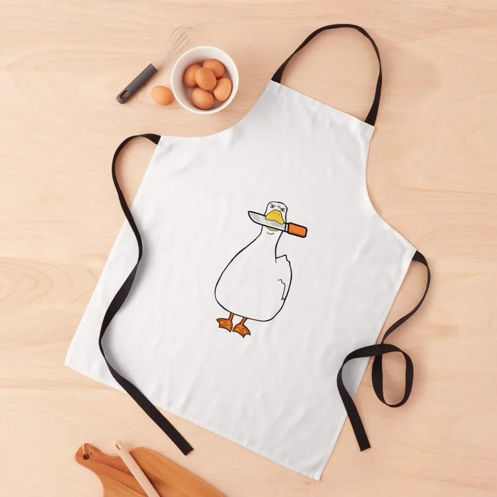 

Duck with knife stickers Apron Funny nail tech supplies Apron