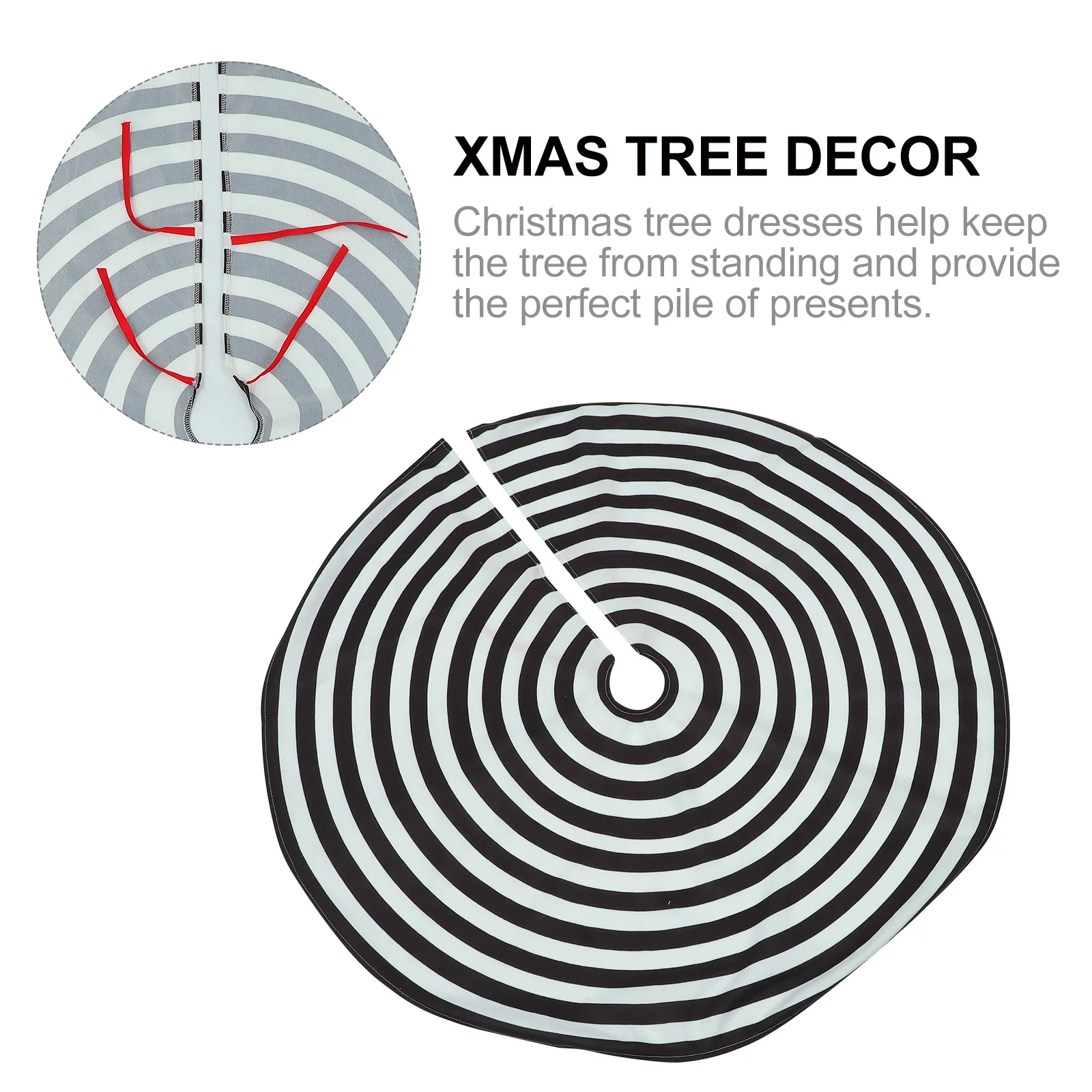

1 pc Christmas Tree Skirt Stripe Brushed Cloth Xmas Floor Mat For Indoor Outdoor Party Holiday Decor Rug Diy Decoration