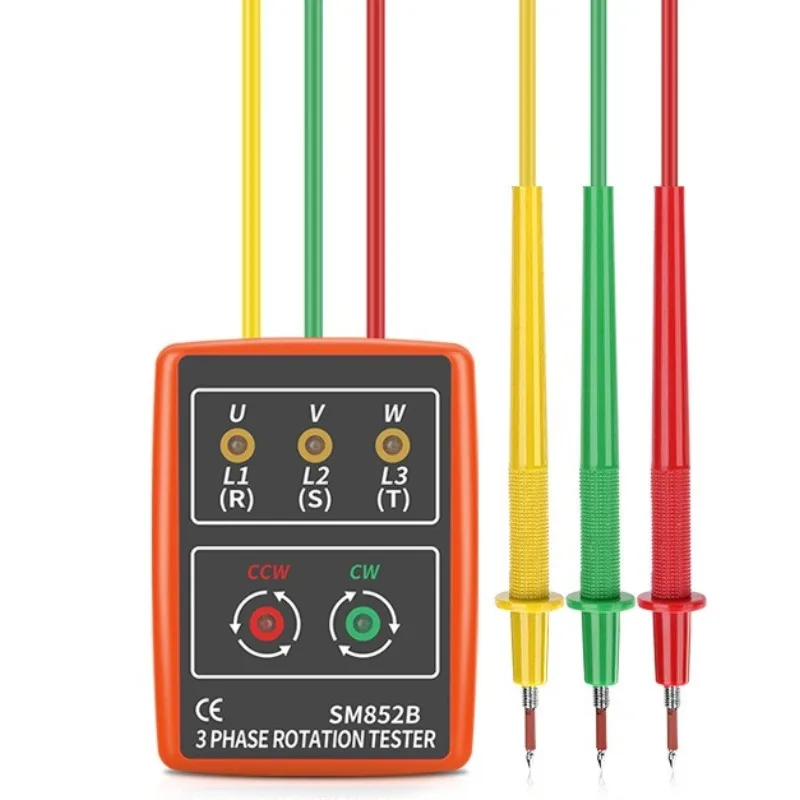 AC Phase Sequence Meter 600V Three Phase Rotation Testment for Electrical Inspection